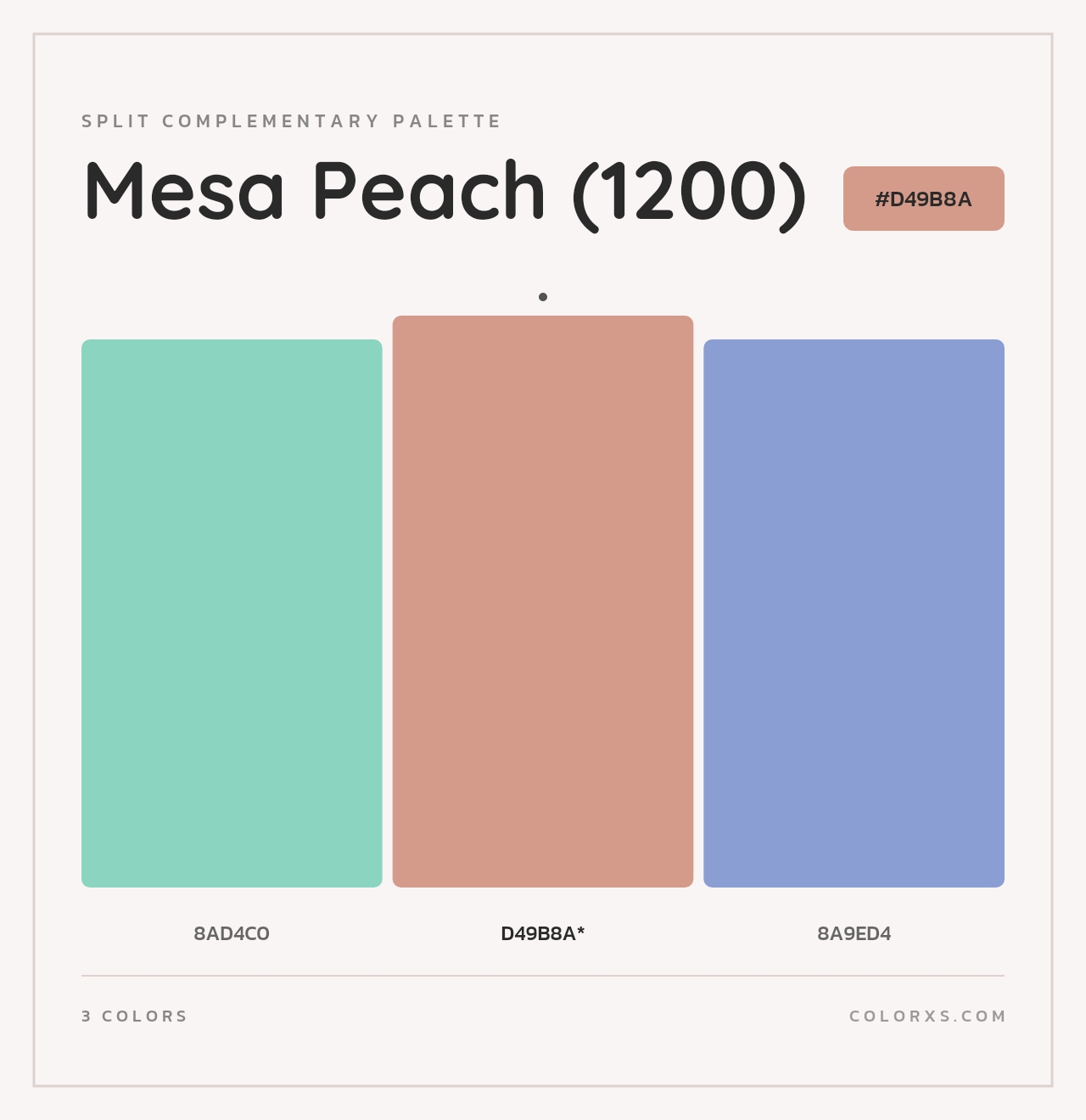 Mesa Peach (1200) - Split-Complementary Color Palette