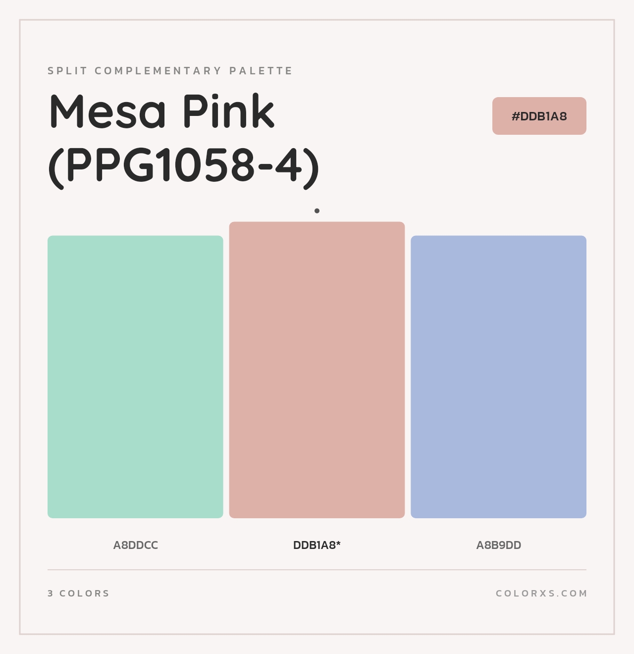 Mesa Pink (PPG1058-4) - Split-Complementary Color Palette