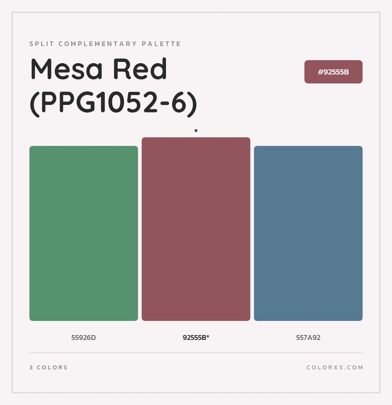 Mesa Red (PPG1052-6) - Split-Complementary Color Palette