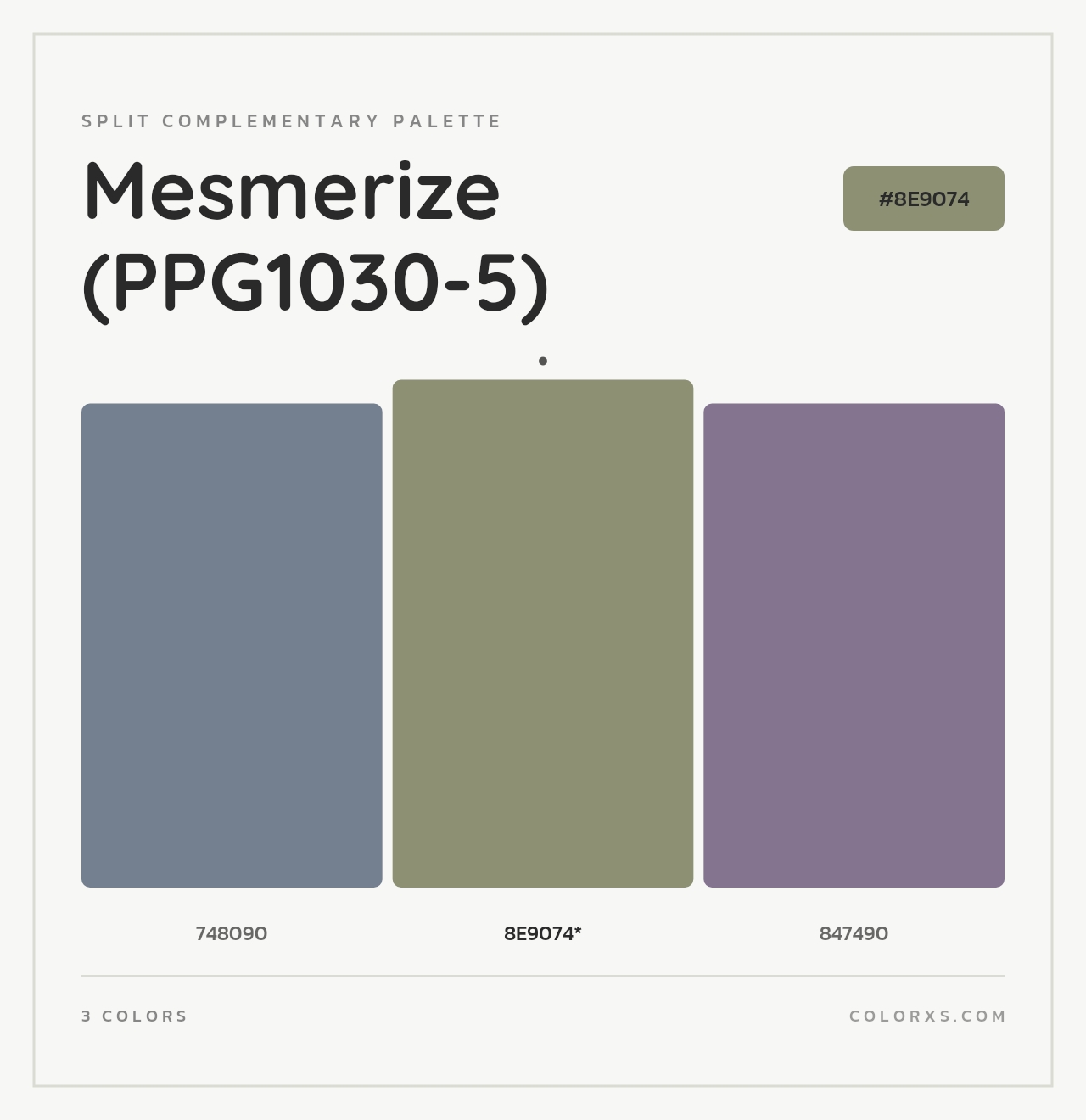 Mesmerize (PPG1030-5) - Split-Complementary Color Palette