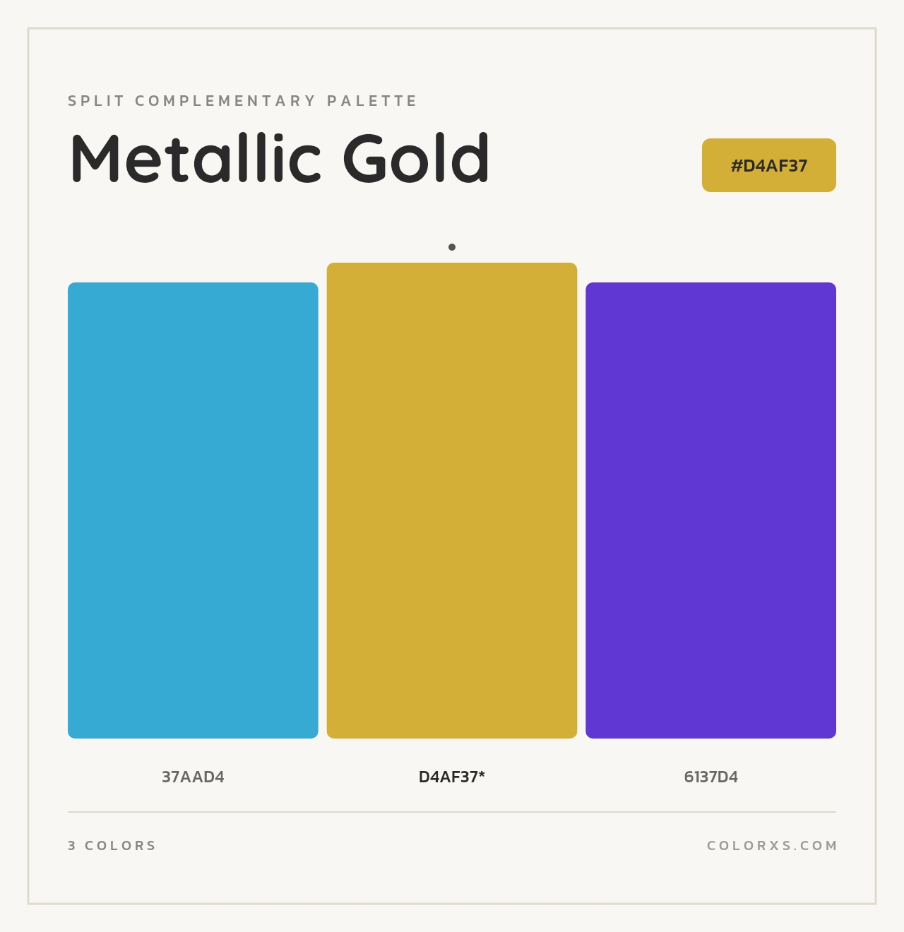 Metallic Gold - Split-Complementary Color Palette