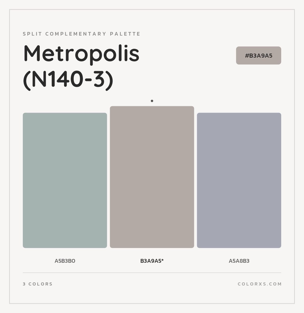 Metropolis (N140-3) - Split-Complementary Color Palette