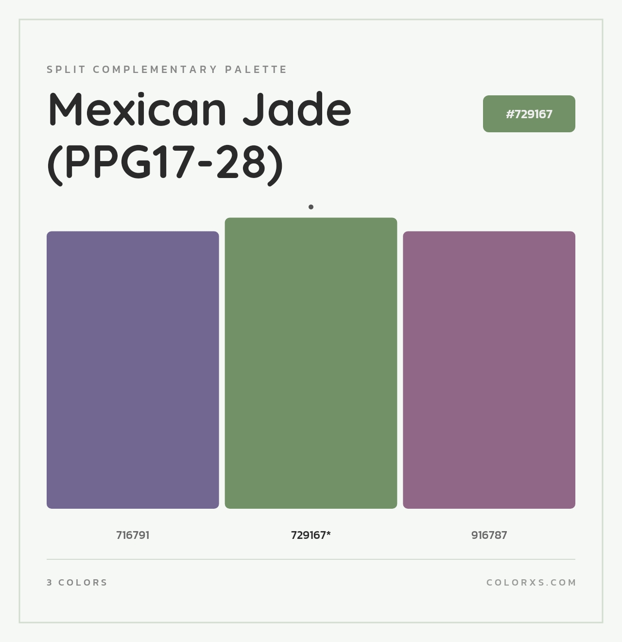 Mexican Jade (PPG17-28) - Split-Complementary Color Palette