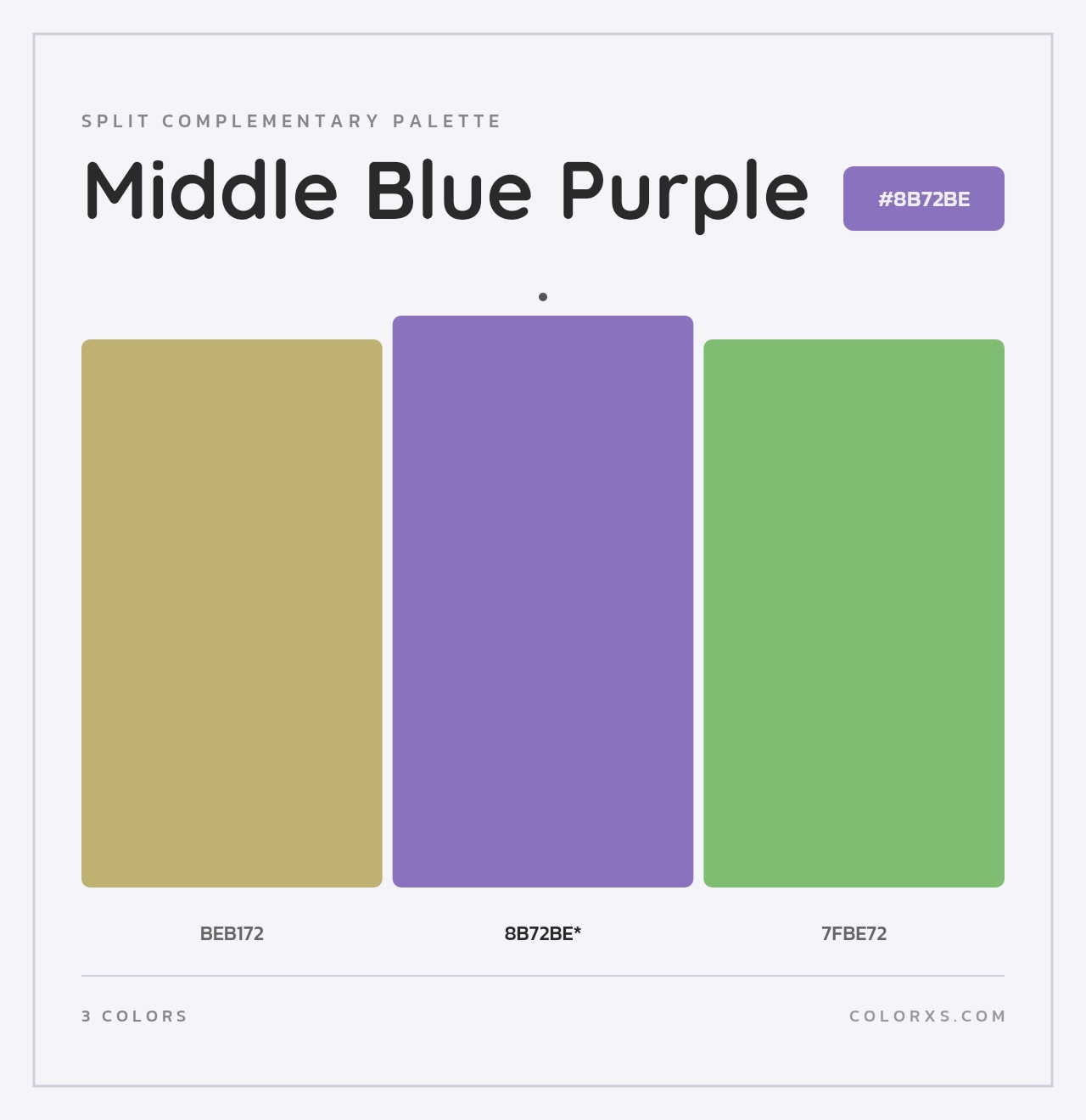Middle Blue Purple - Split-Complementary Color Palette