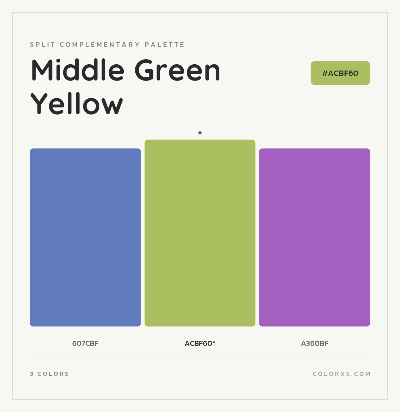 Middle Green Yellow - Split-Complementary Color Palette