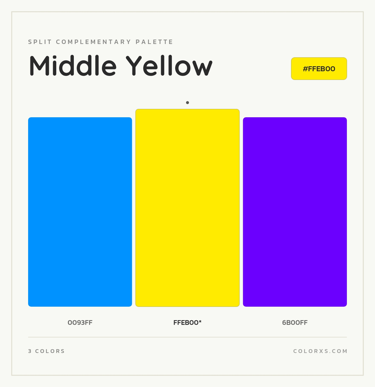 Middle Yellow - Split-Complementary Color Palette