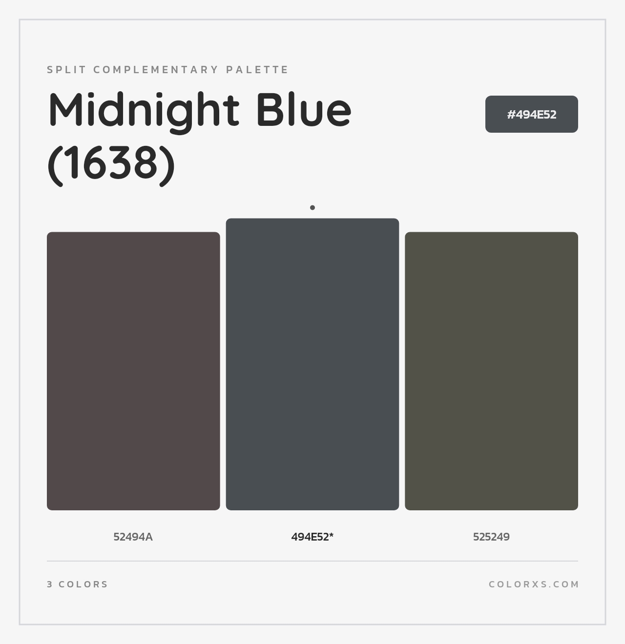 Midnight Blue (1638) - Split-Complementary Color Palette