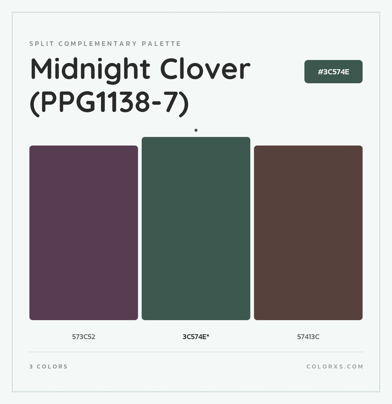 Midnight Clover (PPG1138-7) - Split-Complementary Color Palette