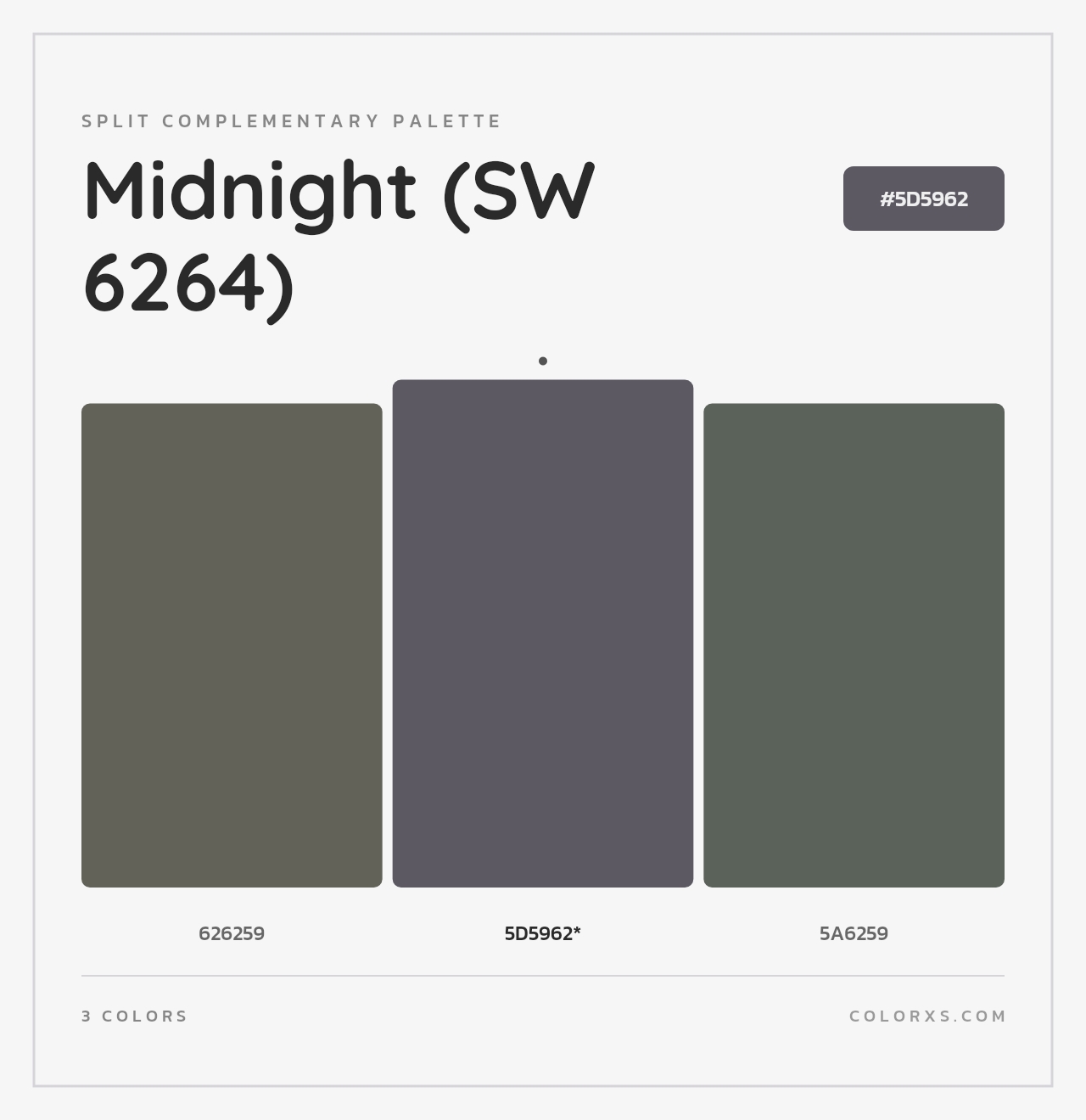 Midnight (SW 6264) - Split-Complementary Color Palette