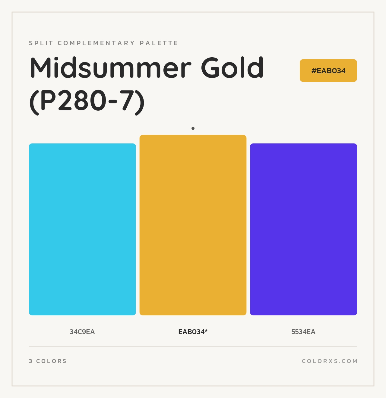 Midsummer Gold (P280-7) - Split-Complementary Color Palette
