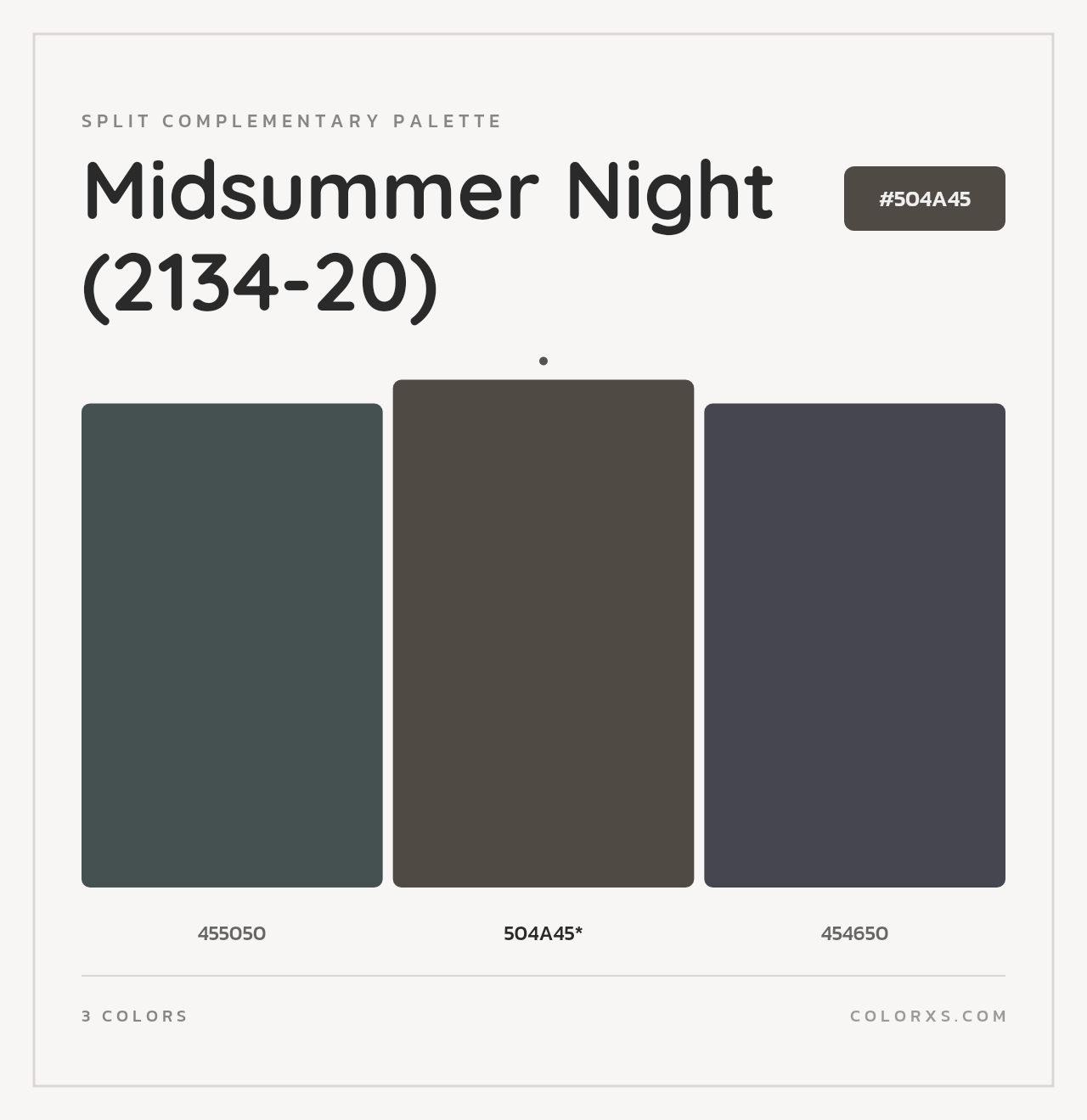 Midsummer Night (2134-20) - Split-Complementary Color Palette