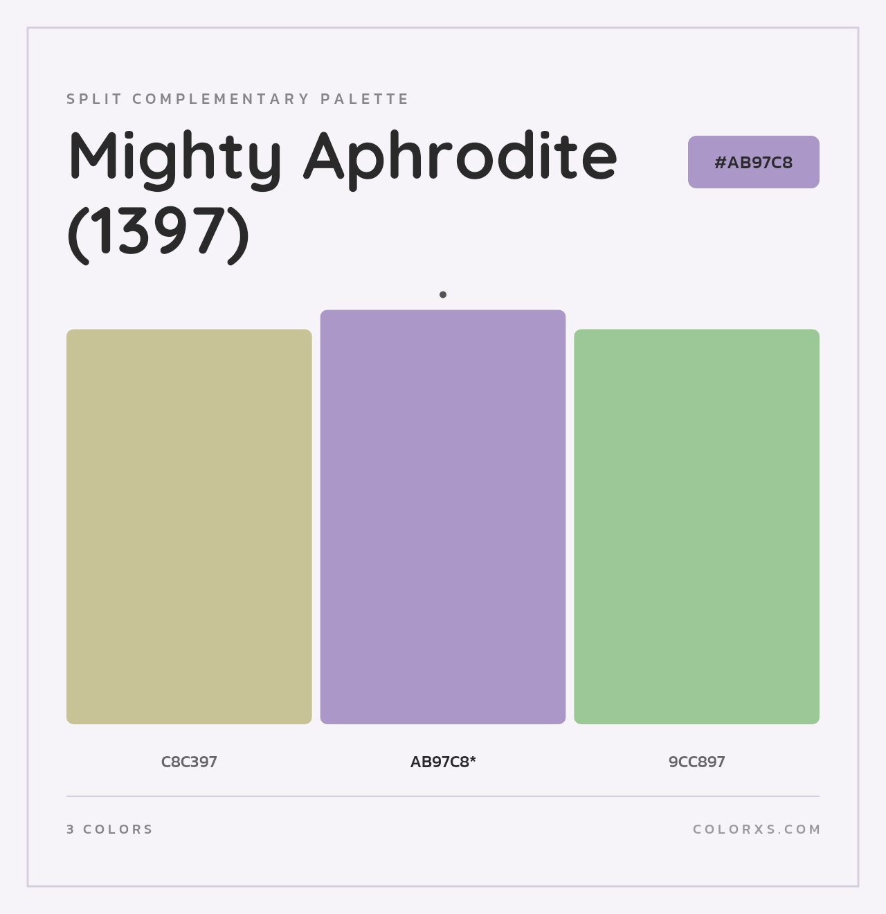 Mighty Aphrodite (1397) - Split-Complementary Color Palette