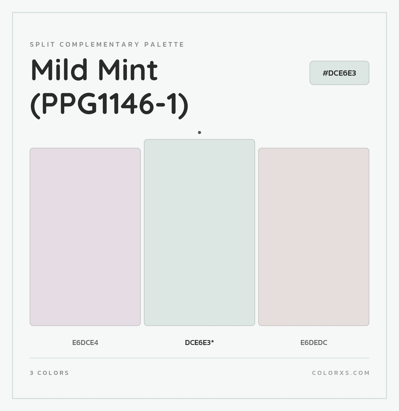 Mild Mint (PPG1146-1) - Split-Complementary Color Palette