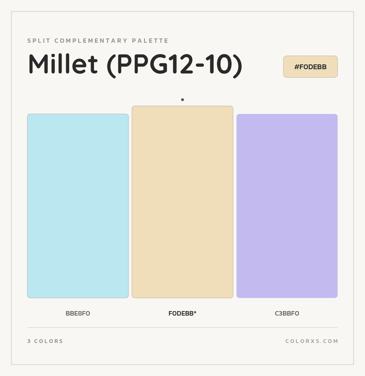 Millet (PPG12-10) - Split-Complementary Color Palette