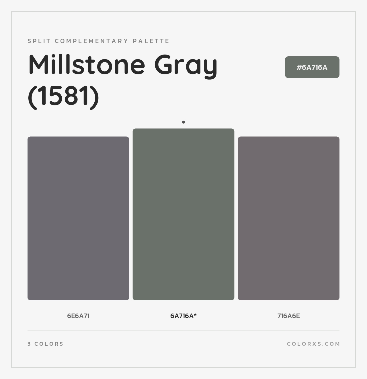 Millstone Gray (1581) - Split-Complementary Color Palette