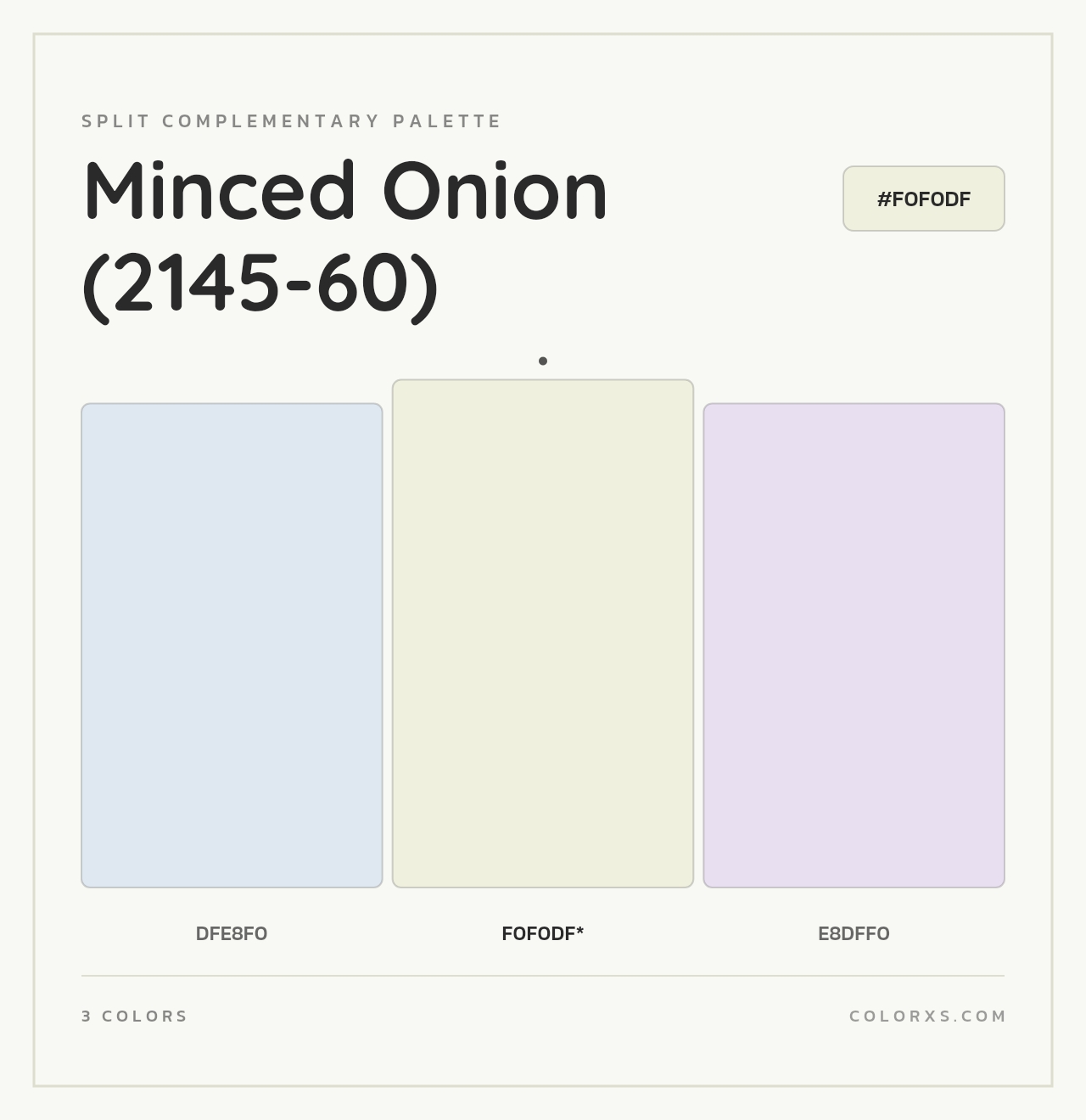 Minced Onion (2145-60) - Split-Complementary Color Palette
