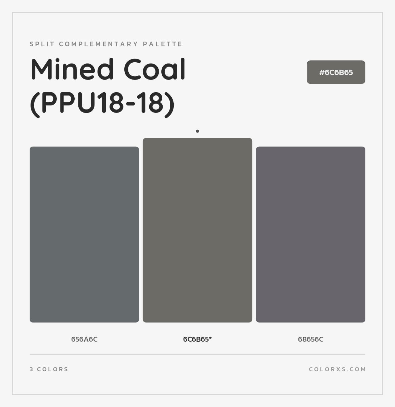 Mined Coal (PPU18-18) - Split-Complementary Color Palette