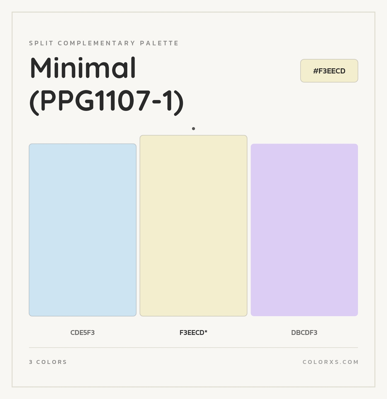 Minimal (PPG1107-1) - Split-Complementary Color Palette