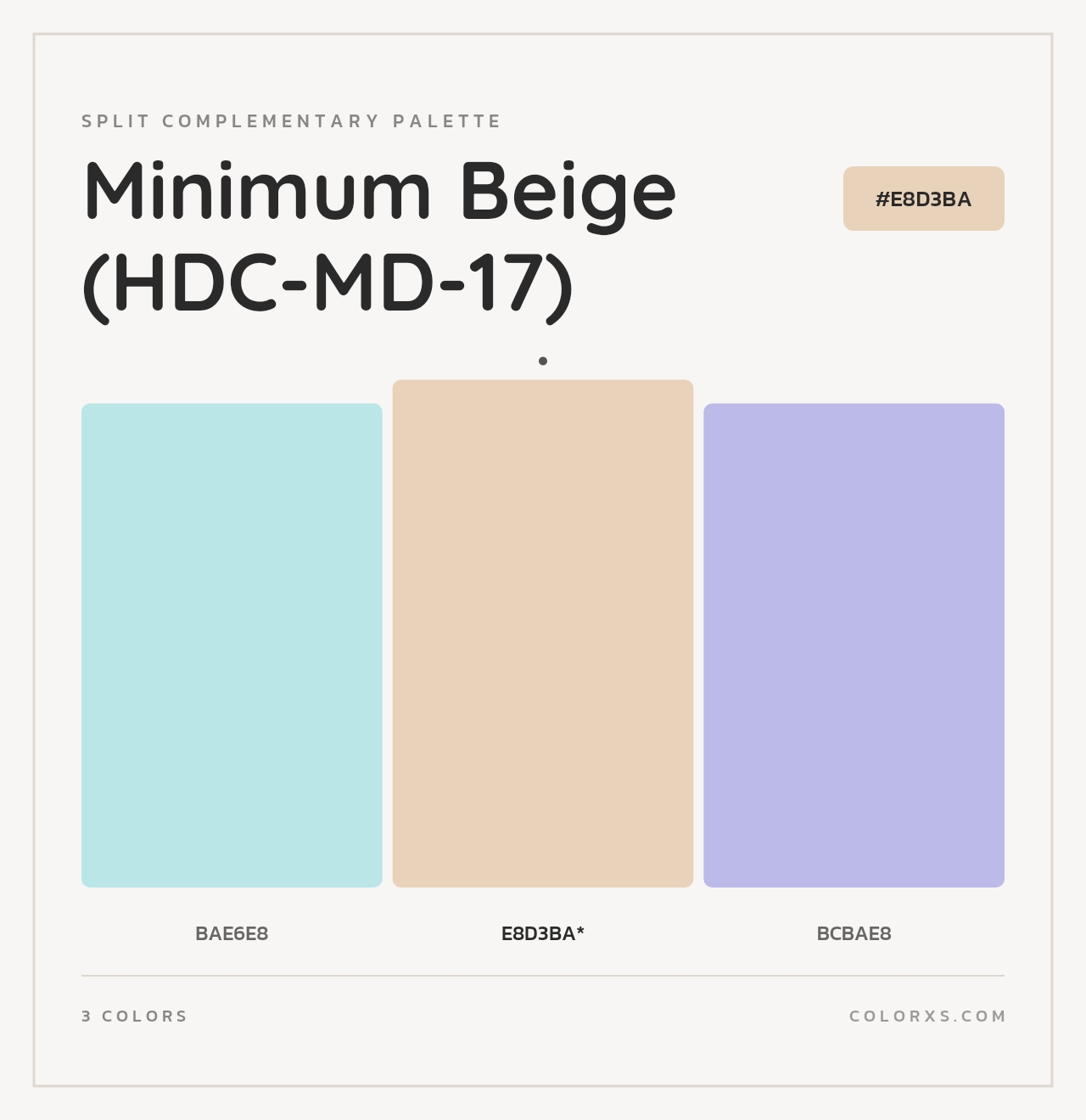Minimum Beige (HDC-MD-17) - Split-Complementary Color Palette