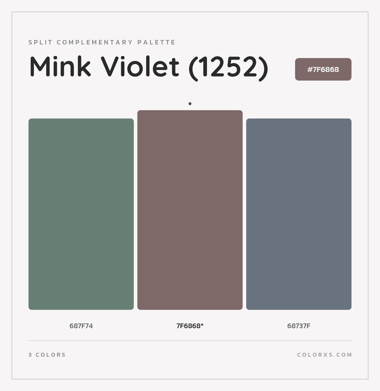Mink Violet (1252) - Split-Complementary Color Palette