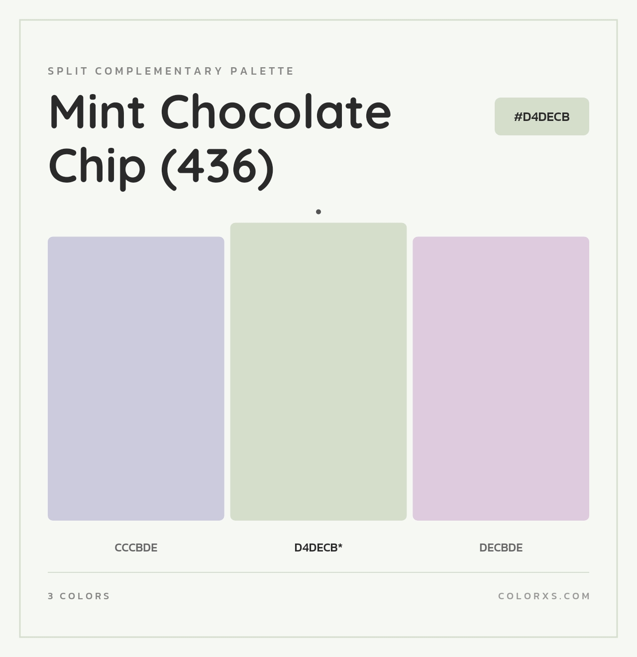 Mint Chocolate Chip (436) - Split-Complementary Color Palette