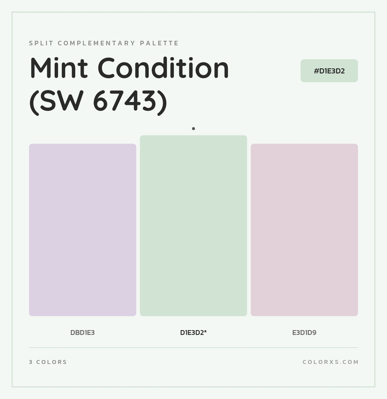 Mint Condition (SW 6743) - Split-Complementary Color Palette