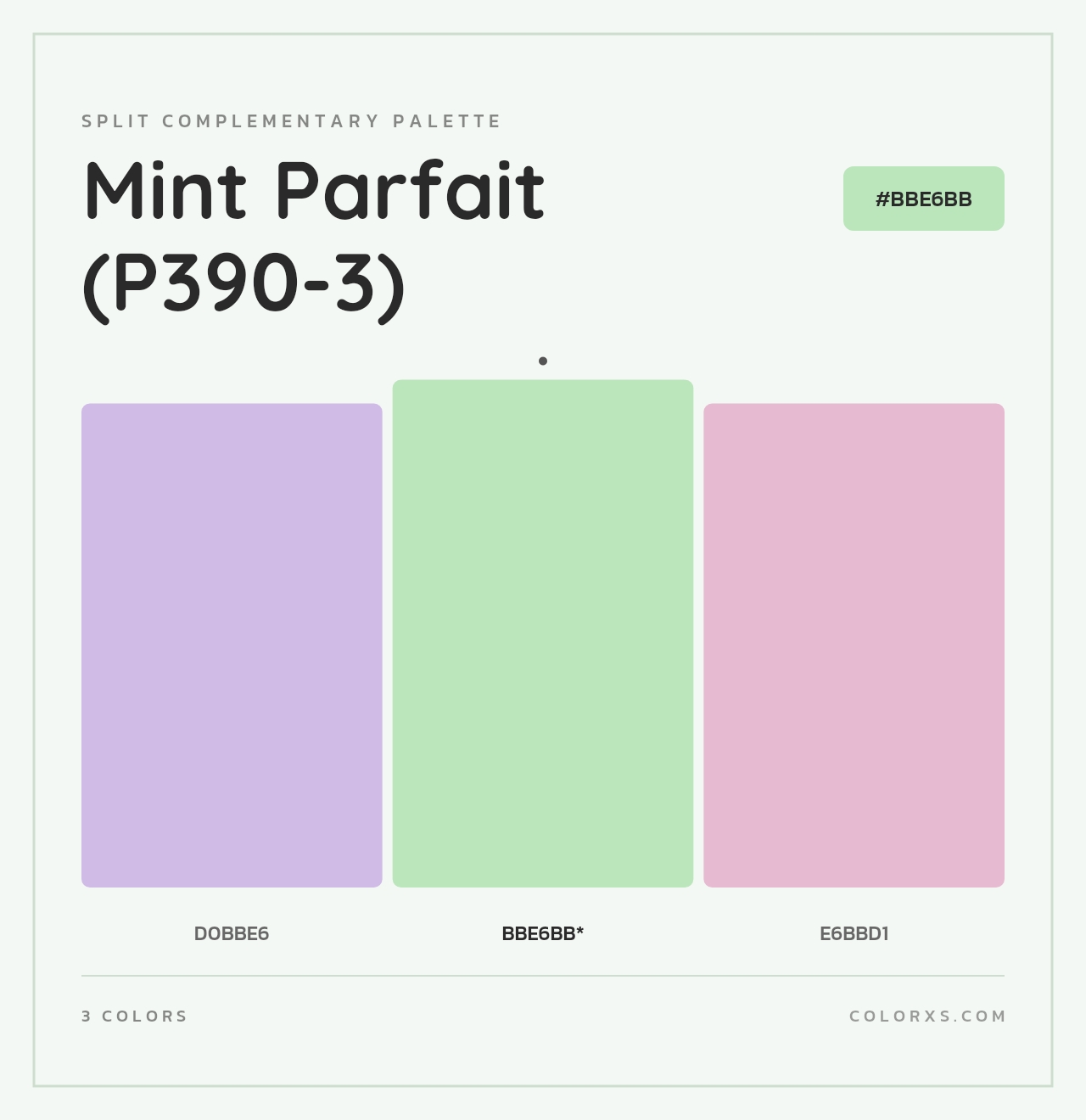 Mint Parfait (P390-3) - Split-Complementary Color Palette