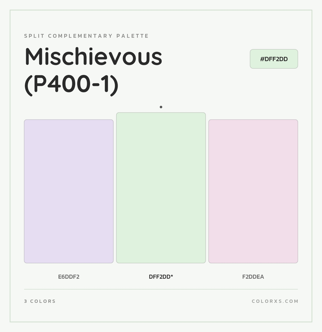 Mischievous (P400-1) - Split-Complementary Color Palette
