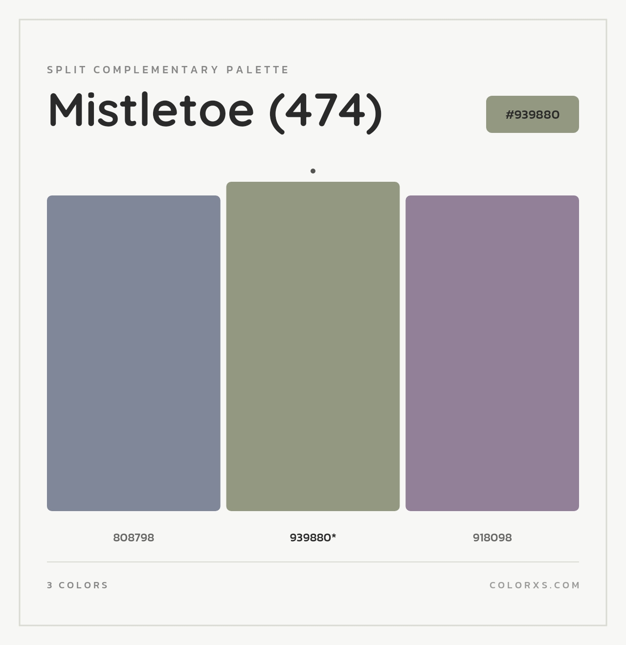 Mistletoe (474) - Split-Complementary Color Palette
