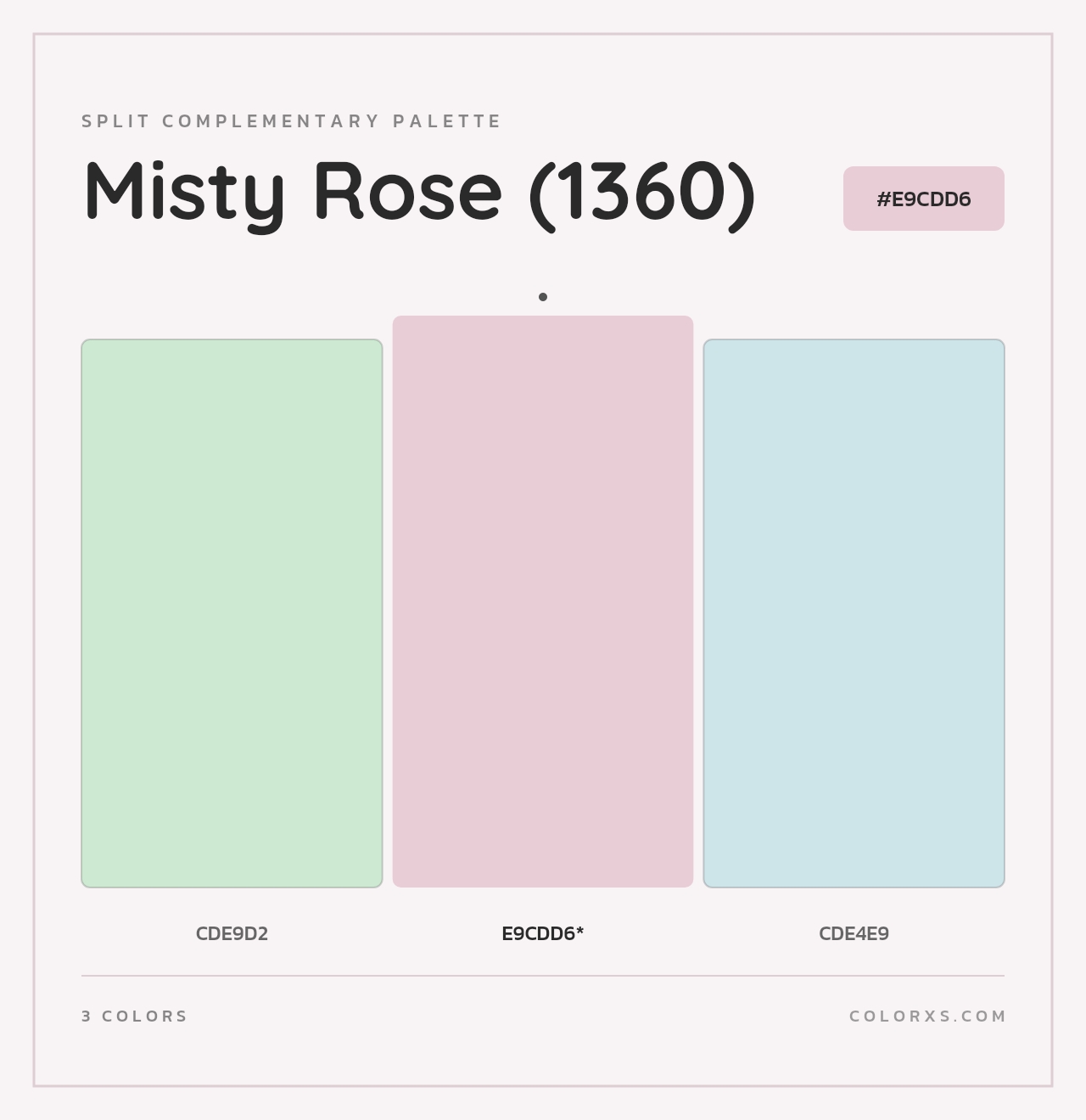 Misty Rose (1360) - Split-Complementary Color Palette