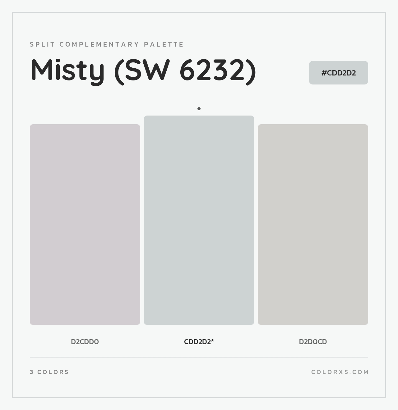 Misty (SW 6232) - Split-Complementary Color Palette