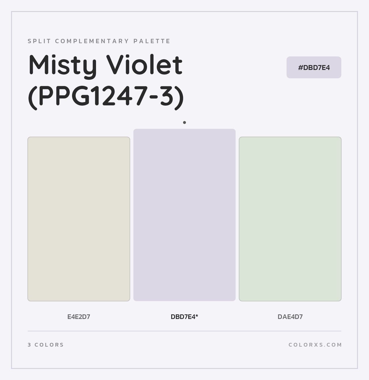 Misty Violet (PPG1247-3) - Split-Complementary Color Palette