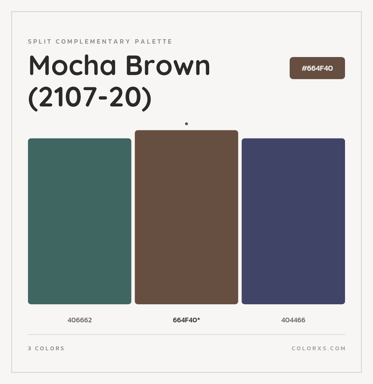 Mocha Brown (2107-20) - Split-Complementary Color Palette