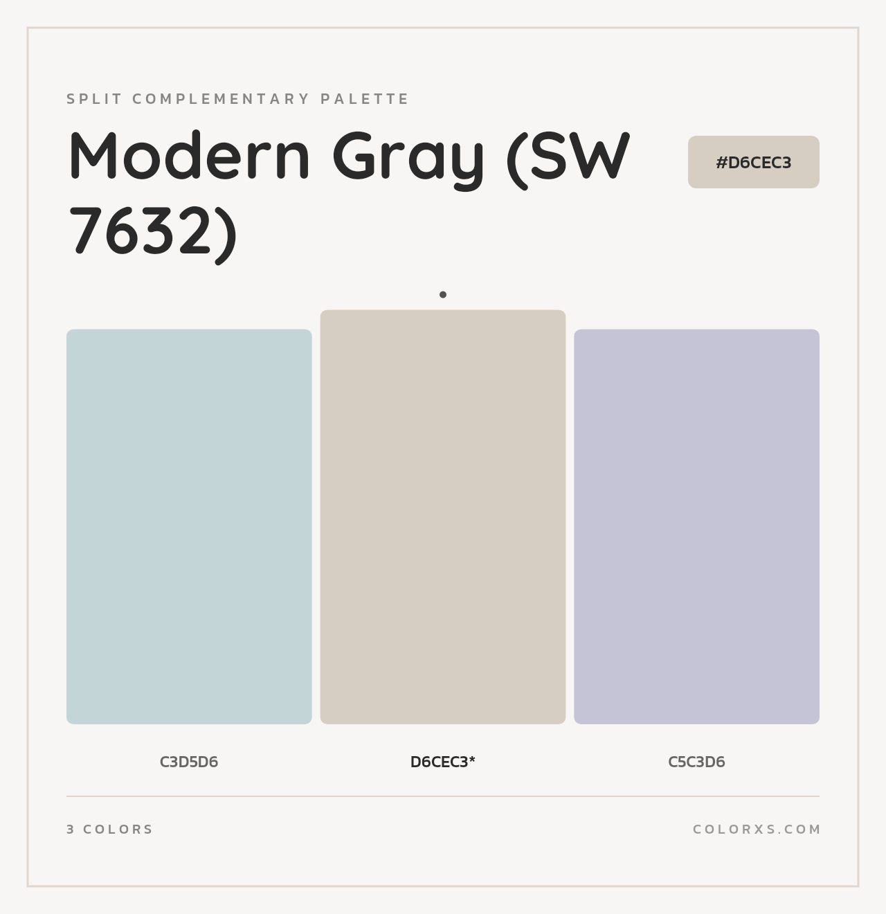 Modern Gray (SW 7632) - Split-Complementary Color Palette