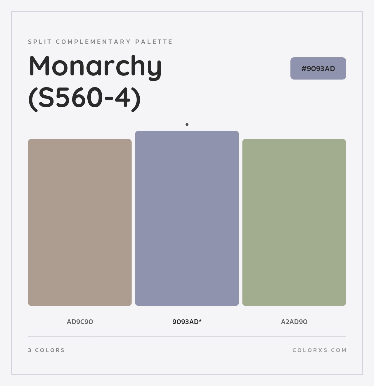 Monarchy (S560-4) - Split-Complementary Color Palette