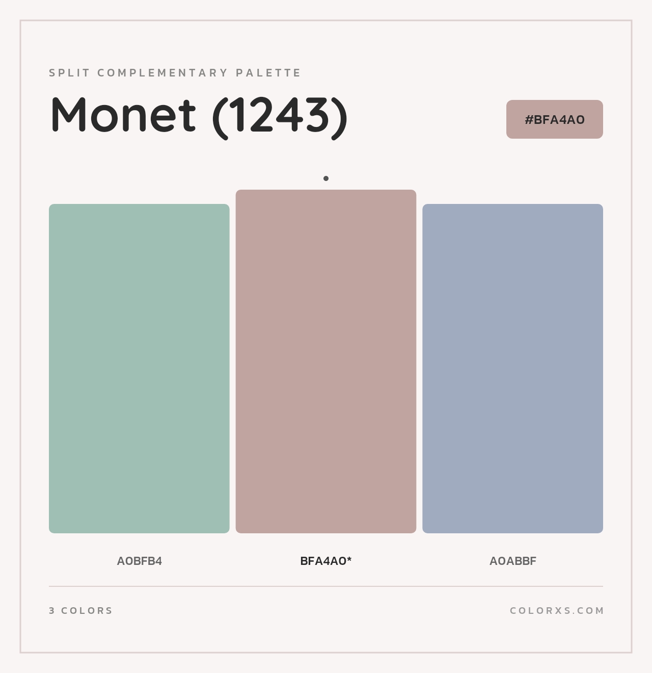 Monet (1243) - Split-Complementary Color Palette