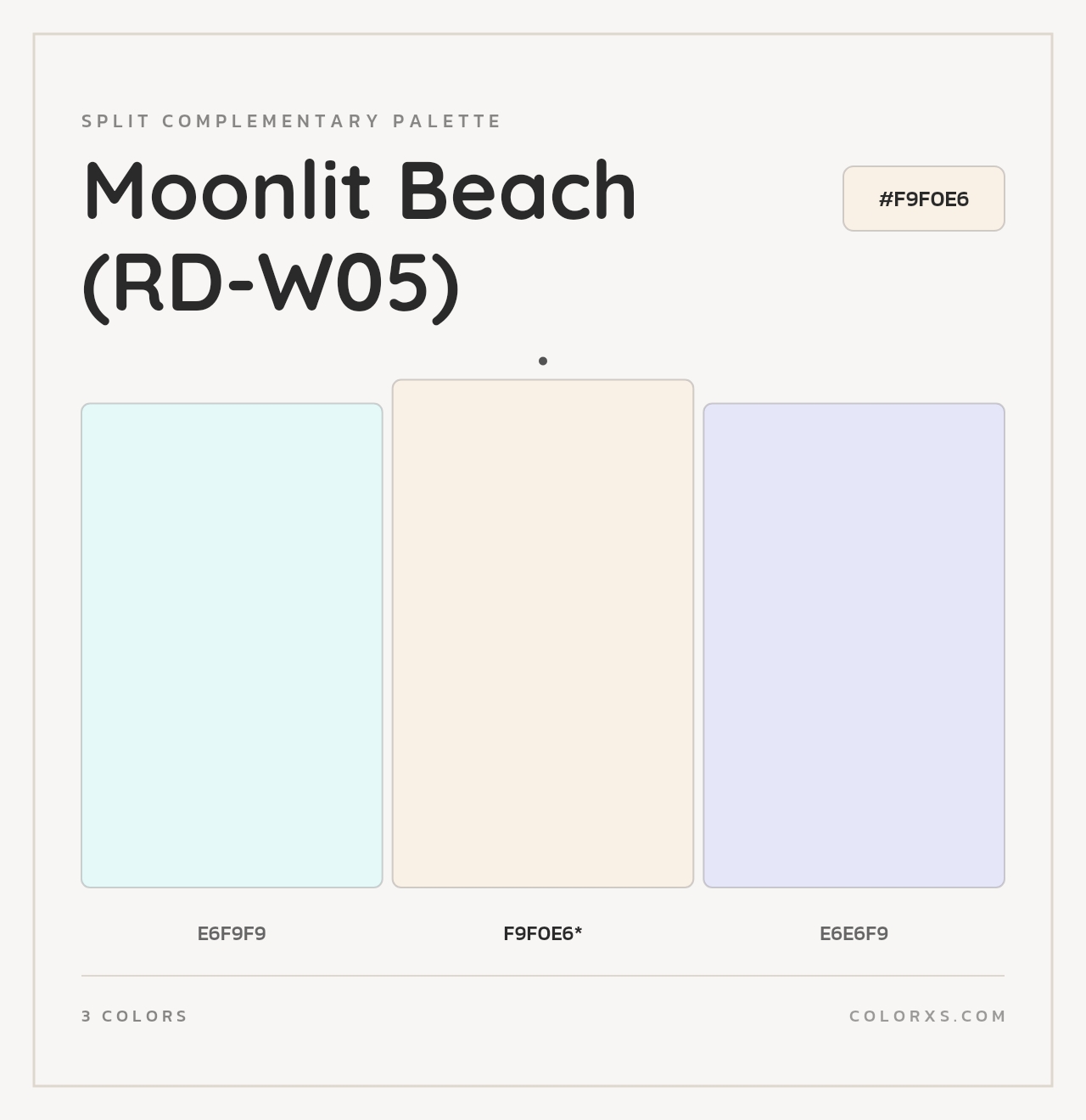 Moonlit Beach (RD-W05) - Split-Complementary Color Palette