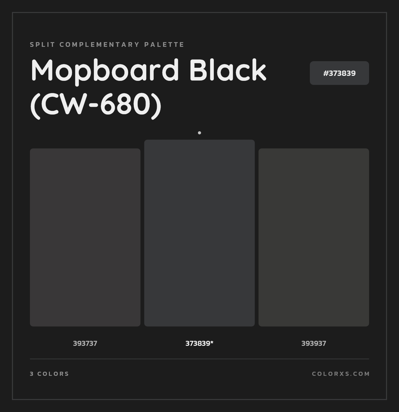 Mopboard Black (CW-680) - Split-Complementary Color Palette