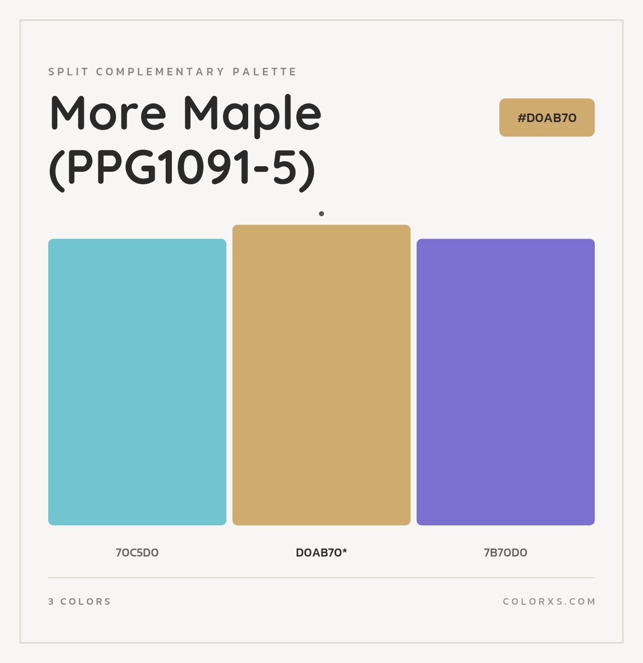 More Maple (PPG1091-5) - Split-Complementary Color Palette