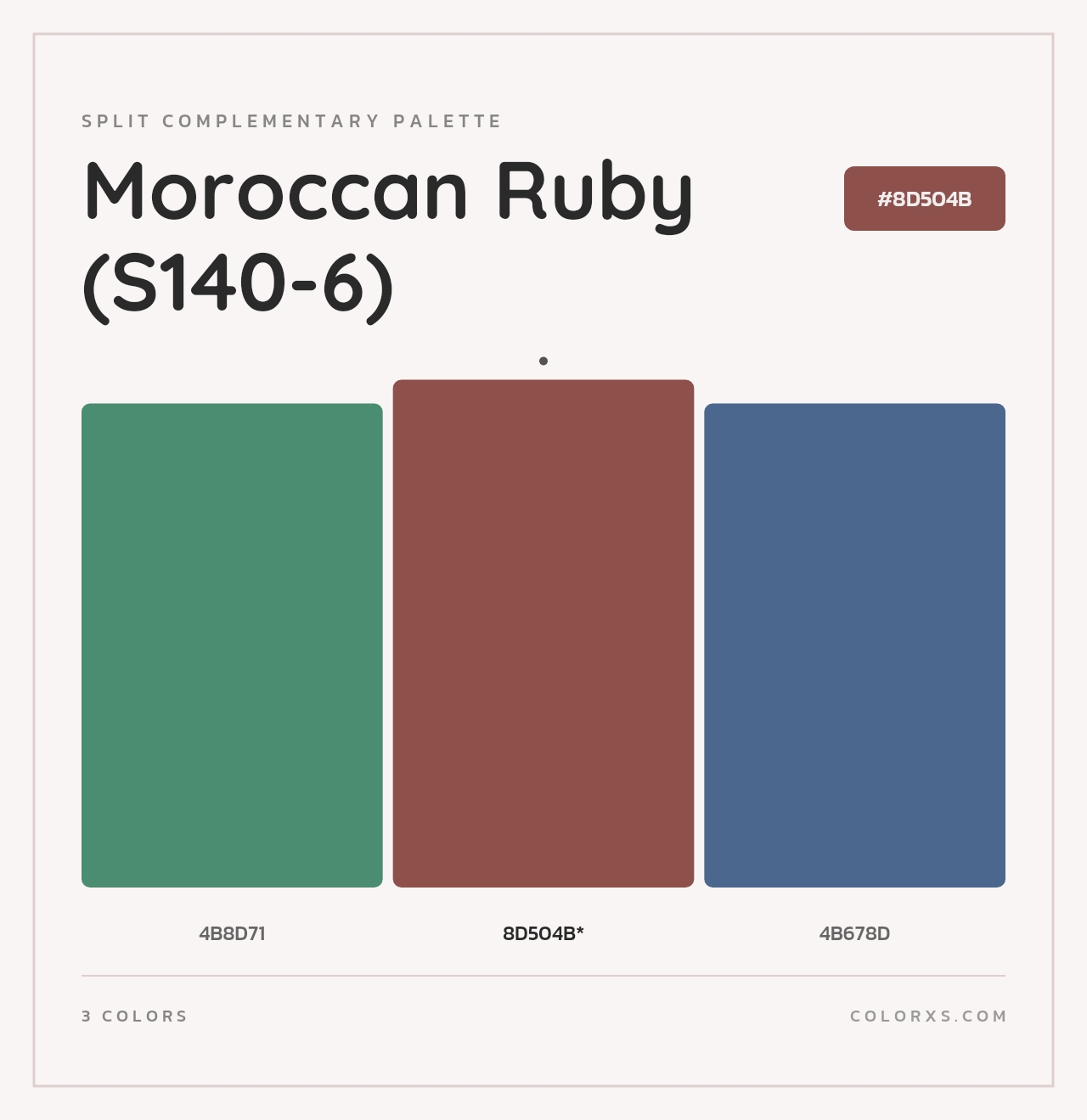 Moroccan Ruby (S140-6) - Split-Complementary Color Palette