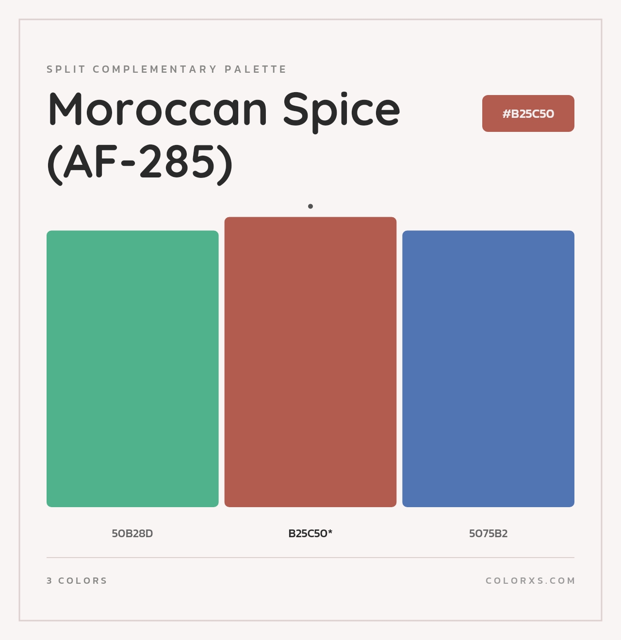 Moroccan Spice (AF-285) - Split-Complementary Color Palette