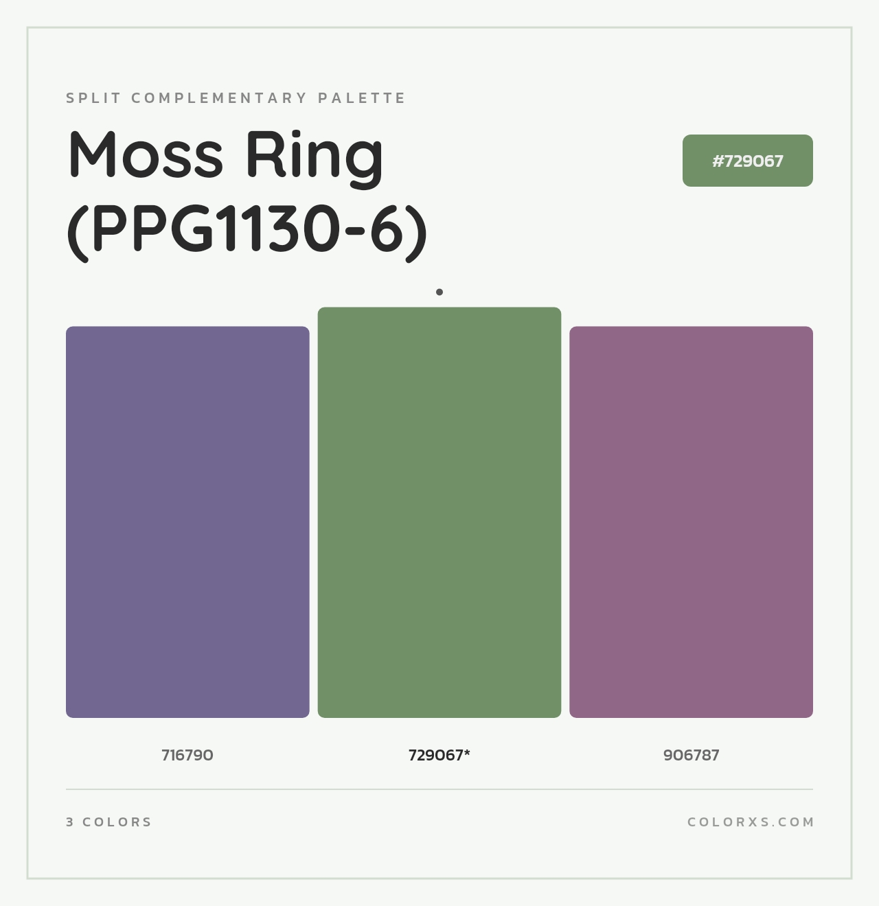 Moss Ring (PPG1130-6) - Split-Complementary Color Palette