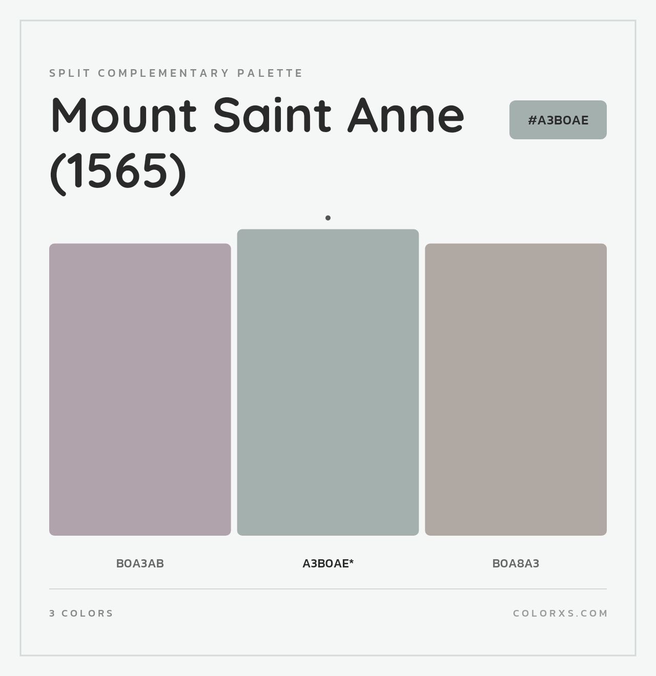 Mount Saint Anne (1565) - Split-Complementary Color Palette