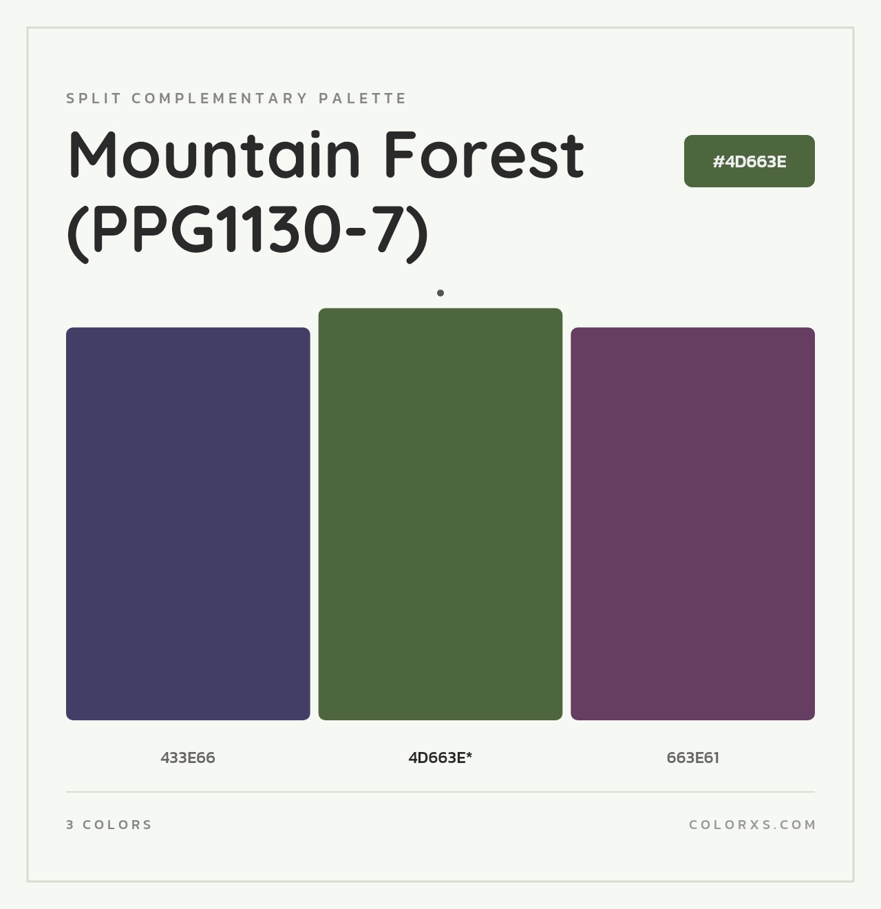 Mountain Forest (PPG1130-7) - Split-Complementary Color Palette