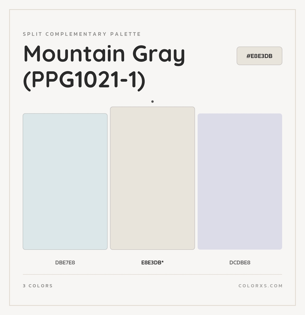 Mountain Gray (PPG1021-1) - Split-Complementary Color Palette