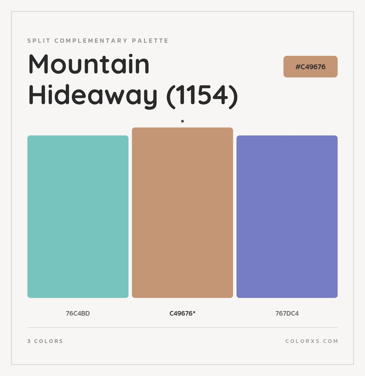 Mountain Hideaway (1154) - Split-Complementary Color Palette