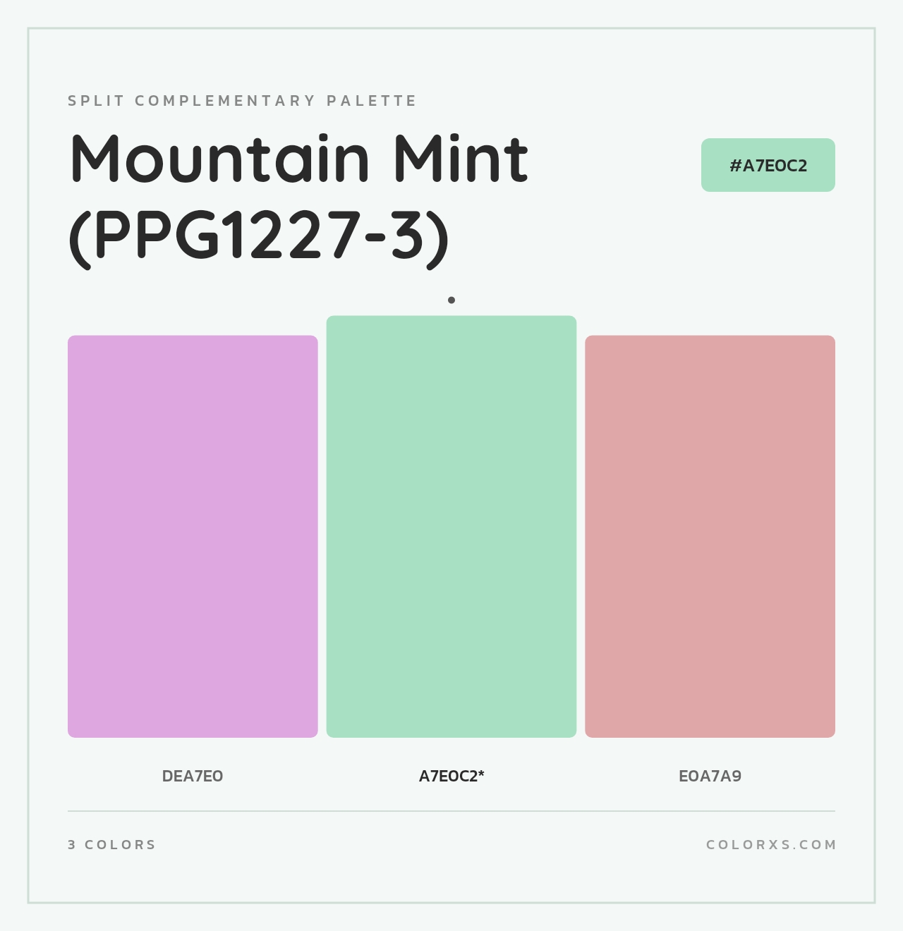 Mountain Mint (PPG1227-3) - Split-Complementary Color Palette