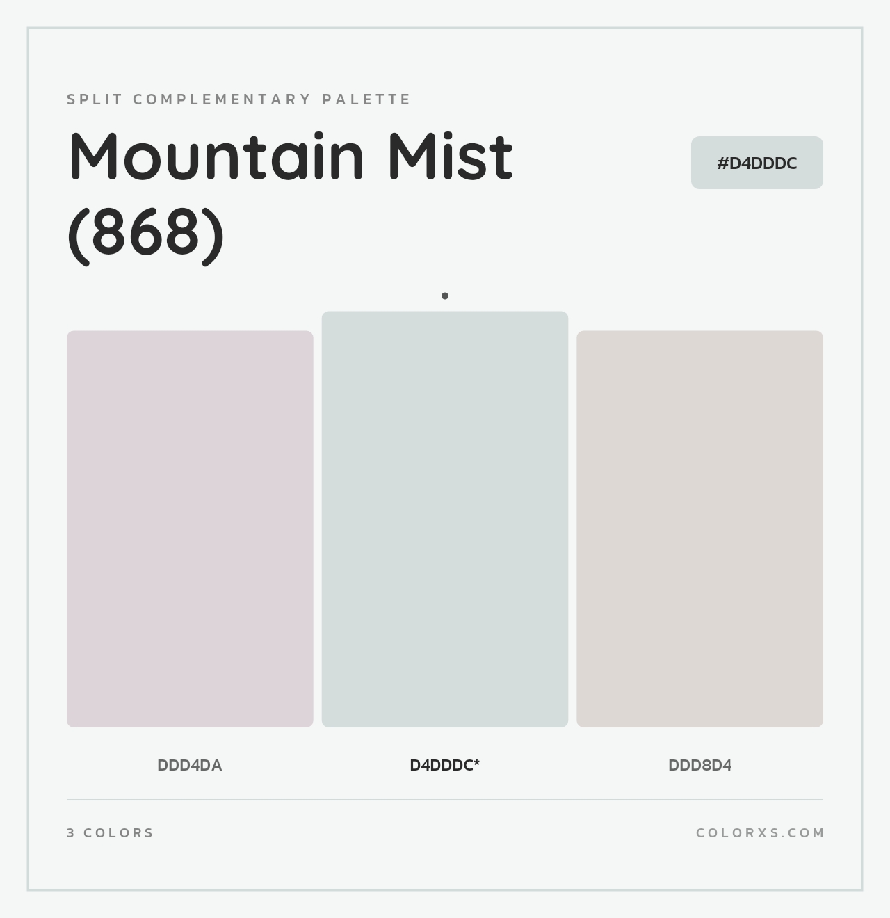 Mountain Mist (868) - Split-Complementary Color Palette
