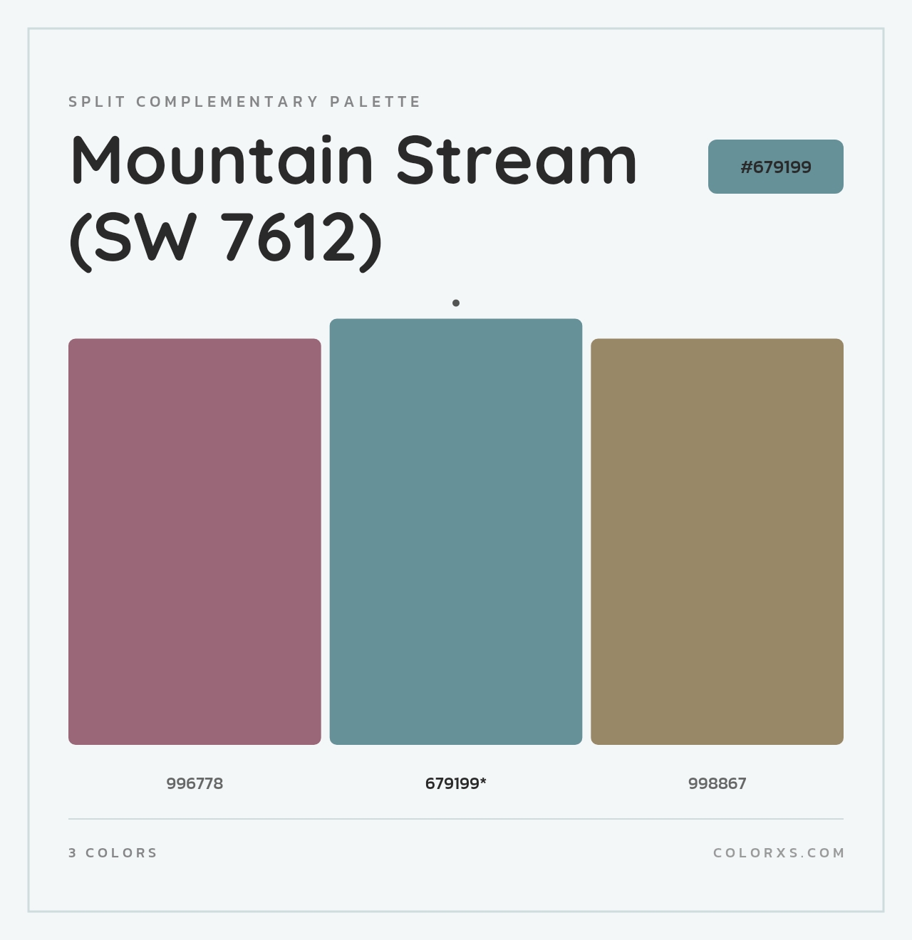 Mountain Stream (SW 7612) - Split-Complementary Color Palette