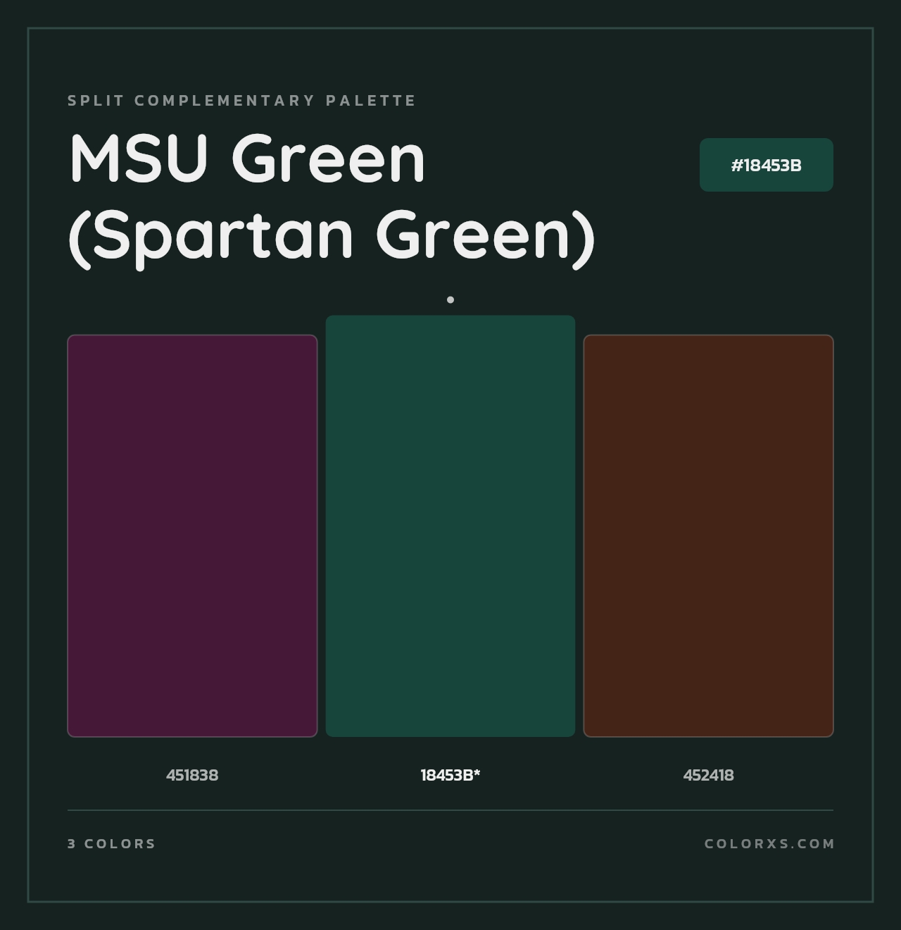 MSU Green (Spartan Green) - Split-Complementary Color Palette